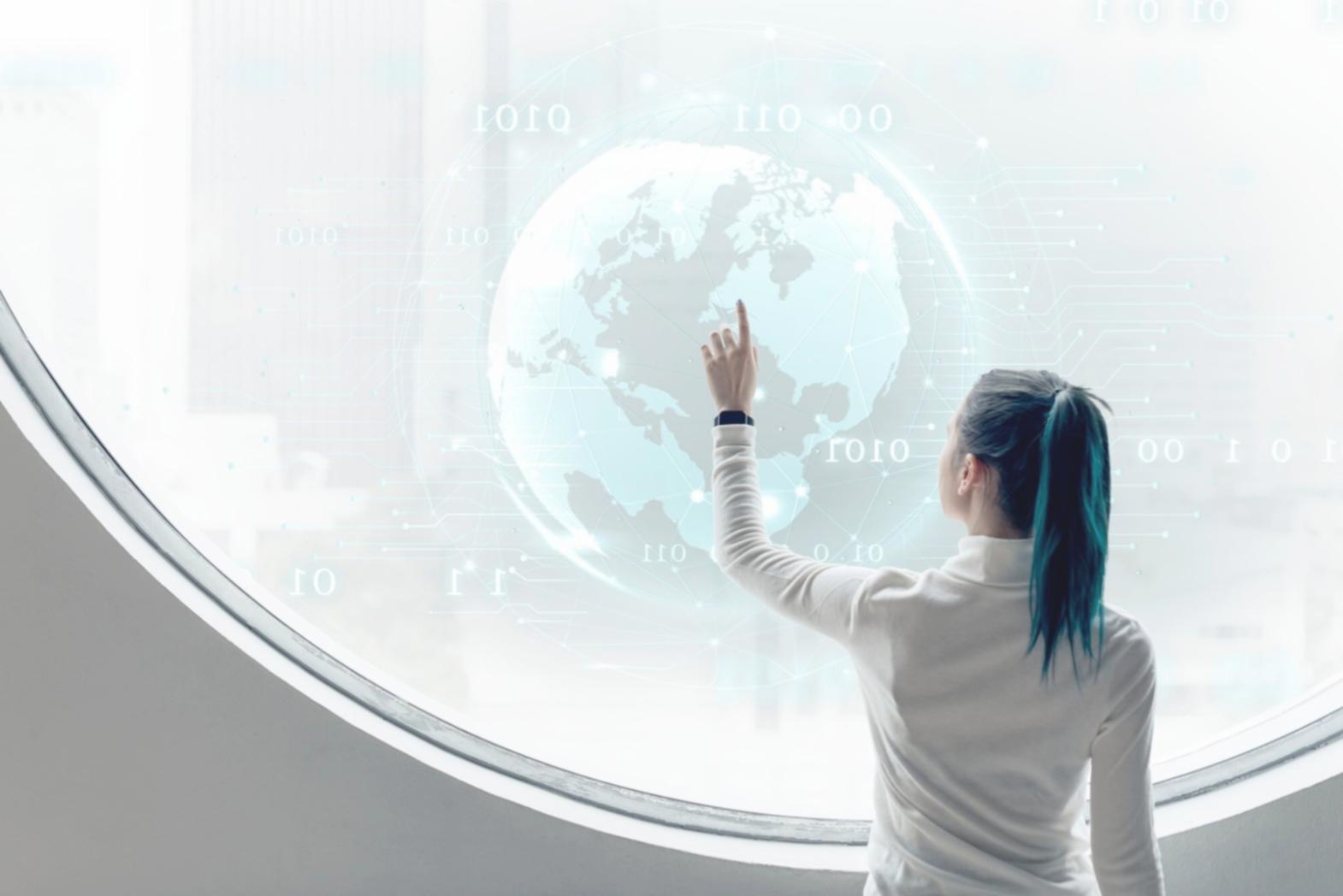 Decentralized network architecture diagram showing interconnected nodes